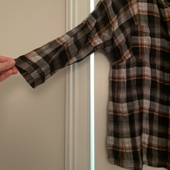 Broadway & Broome Shirtmakers plaid 3/4 sleeve shirt from Madewell Size M - Picture 3 of 4